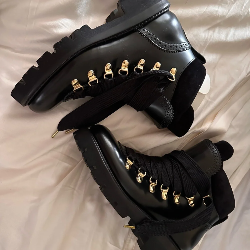 Angela Scott Black Leather Boots - Picture 7 of 13